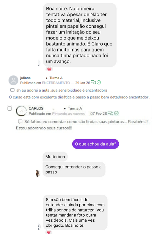 Depoimentos de alunos